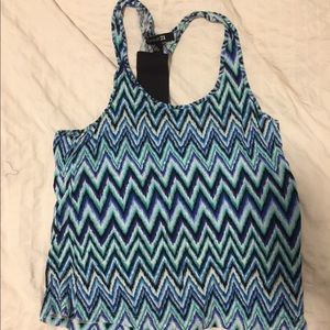 Blue zig zag top
